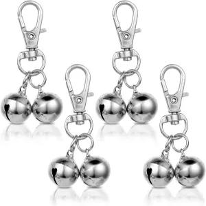 반려동물 훈련용 Yuanchu 4팩 개 고양이 목걸이 벨 큰 작은 실버 포함