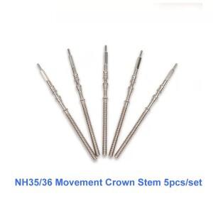 5/10개 묶음 NH35 무브먼트 크라운 스템 일본 자동 기계식 수리 부품용