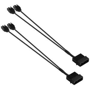 ELFJMZP 몰렉스에서 4핀 팬 케이블 2팩 - 30cm 2V 풀 스피드 PC 파워 스플리터 ATX PSU 케이스 냉각용 2PCS