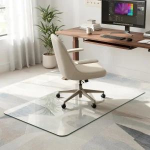 안톡 강화 유리 의자 매트 카펫 및 원목 바닥용 28인치 x 48인치 사무용 가정 또는 사무실에서 부드럽게