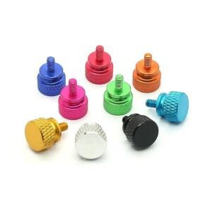 10피스 컴퓨터 섀시 DIY 핸드 나사 6-32x6.5mm 캐비닛 경량 알루미늄 합금 Anilox 널링