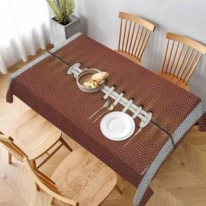직사각형 테이블용 LoLo UoUo 축구 테이블 천 60x84 인치 스포츠 게임 가죽 끈 갈색 주방 커버 장식 홈 디너 파티 야외 피크닉용