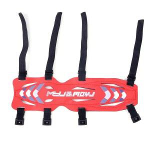 모우지안 11.2인치 길이 / 6.7인치 쇼트 암가드 프로 대회 양궁 활쏘기 4스트랩 2스트랩 버클 사격 연습 가드 나일론 카본 팔뚝 보호대 (레드 롱)