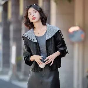 ROTA 니트 가을 여친 재킷 캐주얼에 코트 케이프 긴팔 짧은 가죽 젠3