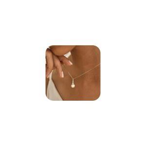 여성용 진주 목걸이 다인티 골드 도금 심플 펜던트 싱글 트렌디한 웨딩 프롬 주얼리용 무타닉