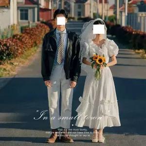 레트로웨딩드레스 스냅 레이스 세미 레트로 촬영