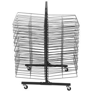 40개의 탈착식 선반이 있는 아트 드라이 랙 4개의 캐스터 휠 종이 와이어 모바일 캔버스 17.7x25인치 프린트용 스토리지 정리함