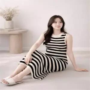 임산부 편한 루즈핏 반팔 뒷트임 롱 니트 원피스 결혼식 하객 임부 만삭