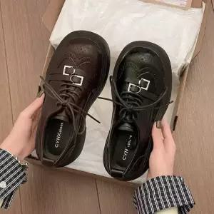 여성용 스트랩 단화 옥스퍼드화 통굽 작은 옥스퍼드 슈즈 윙팁 ST5