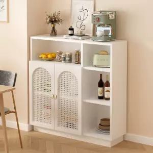 홈카페장 주방 서랍장 키친장 그릇 빈티지 선반장 라탄 그릇장