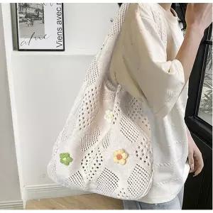 꾹상점1  망사 니트 캐주얼 여름 가방 숄더백 비치 여행