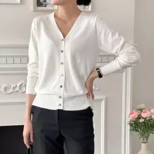 여성 기본 브이넥 데일리 가디건 간절기 이너 카디건