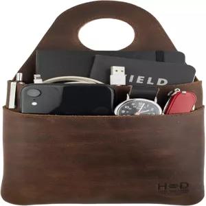 숨바꼭질 풀 그레인 가죽으로 수제 기어 스틱 시트 사이드 오거나이저 휴대용 더블 백 빈티지 보관 여행