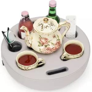 소파 컵 홀더 베개 유리 아늑한 캐디 침대 버디는 음료 간식 리모컨 휴대폰 태블릿을 보관할 수 있습니다