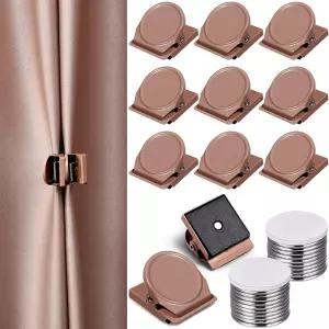 10개 커튼 자석 잠금 클립 실내 야외 금속 추가 크기 파티오 모기 카바나 가제보갈색의 빛 누출을