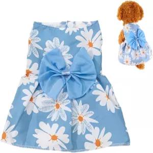 강아지 드레스 귀여운 보크노트가 달린 1PC 여름 옷 애완 공주 치와와요키스 고양이 의상