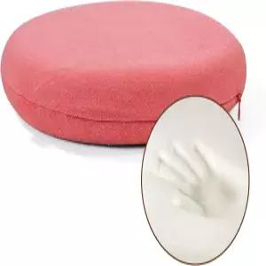 구매 메모리 폼 시트 쿠션 다이아 15인치 소프트 벨벳 라운드 스툴 미끄럼 방지 의자 패드 M 로즈 핑크