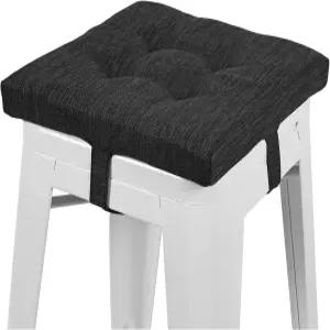 바이부 12인치 메모리 폼 사각 시트 쿠션 이중 레이어 디자인 바 스툴 타이 포함 패드 1개만 그레이