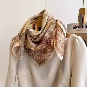 지앤지 고급 사각 스카프 엘레강스 패턴 봄 가을 여성 간절기 목 숄 숄더 면 머플러 목도리 넥카프