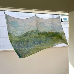 고흐 Green Wheat Fields 쉬폰 패브릭 포스터 / 명화 창문 가리개커튼(3size)_XL