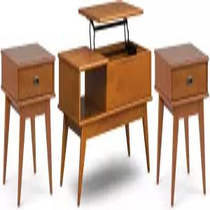 심플리홈 드레이퍼 솔리드 하드우드 미드 센추리 모던 48인치 와이드 커피 테이블 트 탑과 22인치 엔드 2개