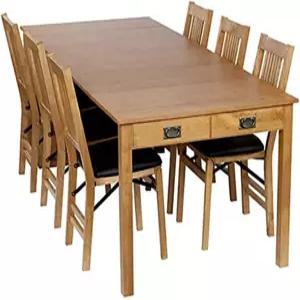 베니어 상단 표면과 숨겨진 지지력이 있는 엑스트라 레그 오크 프레임이 MECO 스테이크모어 솔리드 우드