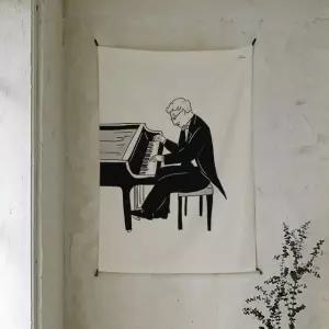 피아니스트 패브릭 포스터 / 가리개 커튼 (태피스트리+DIY폼폼)