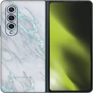 헤드 케이스 디자인 삼성 갤럭시 Z 폴드4와 호환되는 공식 라이선스 네이처 매직 블루 마블 메탈릭 비닐