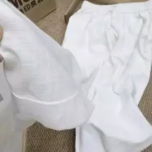 여친 팬츠 캐주얼 여름 사계절 하이웨스트 린넨 화이트감 얇은 일러스트 레이어드 DUCHI2