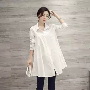 A라인롱남방 플레어롱셔츠 블랙 화이트 셔츠원피스