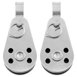 Dsjnf 마린 풀리 25mm 싱글 세트 316 스테인리스 스틸 나일론 케이블 예인 로프 슬라이드 카누 액세서리 2PCS