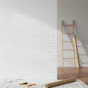 sh) 셀프 시공 단열벽지 3D 입체 브릭 10m 화이트 곰팡이 방지 벽지