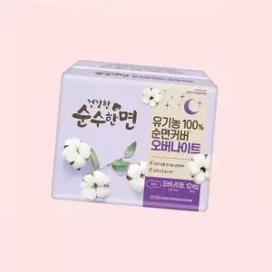 순수한면 (33cm) 건강한 유기농순면생리대 오버나이트 12P X 4 유기농생리대 4605405