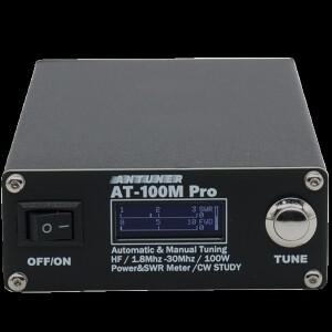 AT-100M Pro 100W 1.8MHz-30MHz 범용 안테나 튜너 모스 부호 CW 연구 SWR 미터 전력계