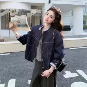 무천도사 여성용 여성 데님 봄 캐주얼 코트 재킷 KKE1