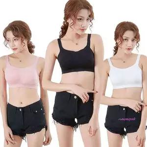 여자나시 여성 내장 티셔츠 기본 브라탑 쫀쫀한숏탑 속옷숏캡rst956