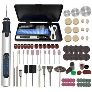 2V 5000 10000 18000r 전기 미니 무선 대한 금속에 도구 그라인더 로타리 드릴 조각 쥬얼리