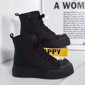 엘럽 남성 캔버스화 빅사이즈 캐주얼화 키높이 통굽 플랫폼 슈즈 박템5