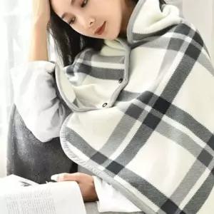 똑딱이 어깨담요 대형 100X140 담요 무릎담요 학생담요 체온유지 치마담요 학교담요 후드담요