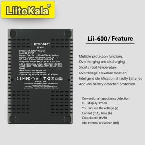 18650/21700/26650/AA/AAA/Ni-MH/Li-ion용 LiitoKala Lii-600 스마트 충전기, LCD 디스플레이, 고속 충전,
