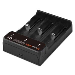 POWERKAN D3 배터리 충전기는 1~3pcs 3.7V 리튬 이온 배터리를 충전할 수 있으며 18650 26650 무선 충전기