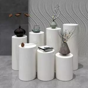 전시테이블 디스플레이 받침대 다이 매장 화이트 80CM 원형 40CM 장식