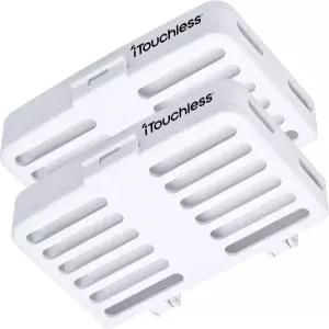 교체 가능한 탈취제가 포함된 iTouchless AbsorbX 냄새 제거 키트 활성탄 필터 부착 냉장고 쓰레기통