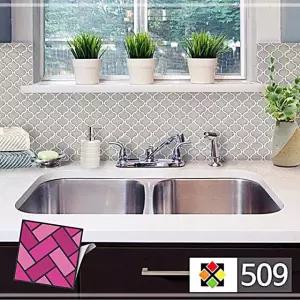 509 벽지 포인트타일 스티커타일 회색다마스크 31W8B361B3