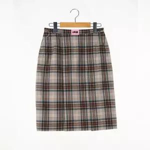 교복몰 두줄주름 베이지 브라운 체크 치마 (문영여고 HrQ5+7BRf