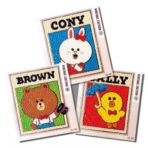 빈티지 브라운앤프렌즈 보석십자수 스티커 10x11cm BST3-403