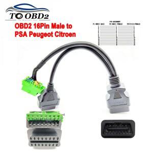 푸조 시트로엥용 OBD2 16핀 남성형 PSA 케이블 진단 연장 커넥터 도구 로고 길이 차량