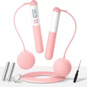 카운터가 있는 무선 무게 줄넘기 피트니스용 로프리스 남성용 실내외 홈 운동용 디지털 조정 가능