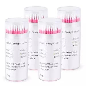 안화 일회용 마이크로 어플리케이터 디스펜서로 400개 굽힘 가능한 브러시 속눈썹 연장용 방수 면봉 구강