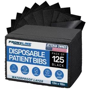 일회용 치과용 턱받이 125팩 13인치 x 18인치 - 환자용 3겹 방수 타투 용품 커버 에스테틱 트레이 네일